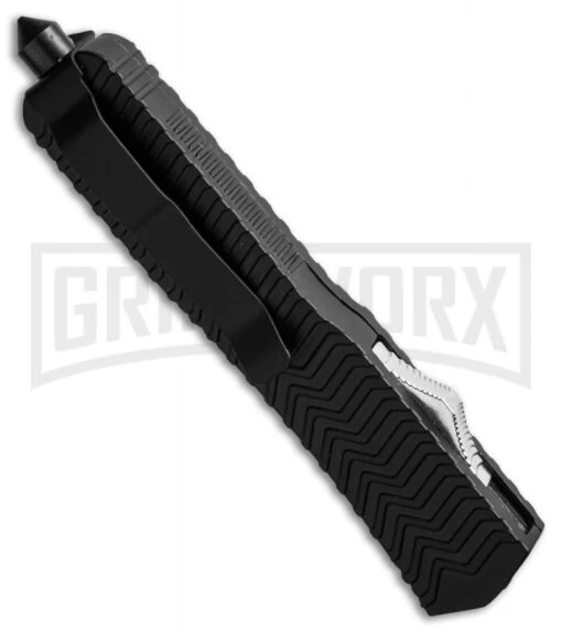 Tread Black D/A OTF Automatic Knife - Dagger Black Plain -AKC Knife Shop bladeplay otf hk87310 side cm large