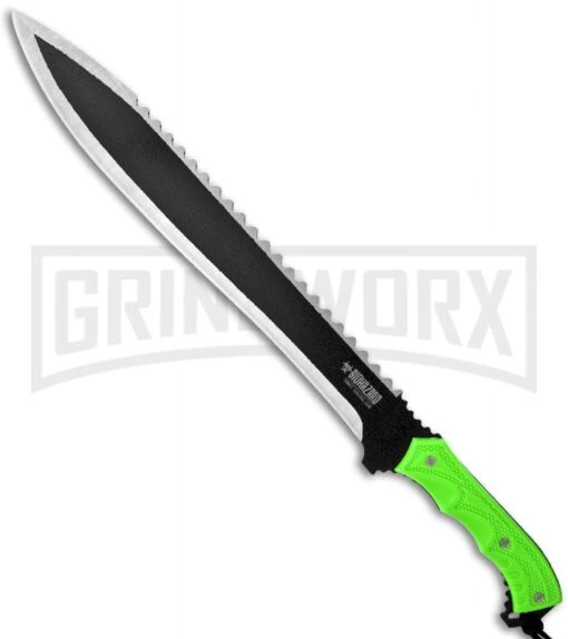 Wartech Biohazard Zombie Wilderness Green Machete - Black Plain -AKC Knife Shop bladeplay zombie machete h 1315 large