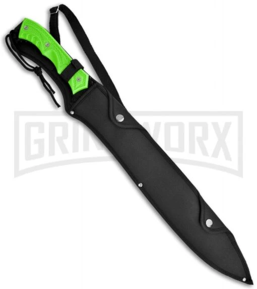 Wartech Biohazard Zombie Wilderness Green Machete - Black Plain -AKC Knife Shop bladeplay zombie machete h 1315 sheath large