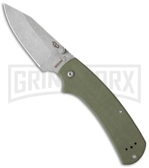 Boker Plus CLB XS Olive Green G-10 Folding Knife - Bead Blast Plain -AKC Knife Shop boker 01bo538 cm large