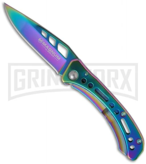 Boker Magnum Rainbow III Folding Knife - Spectrum Plain -AKC Knife Shop boker 01sc423 large