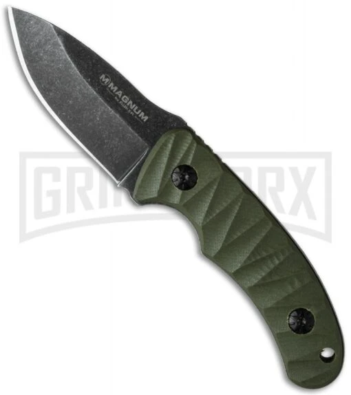 Boker Magnum Forest Elf Fixed Blade Knife - Black Stonewash Plain -AKC Knife Shop boker 02ry823 cm large