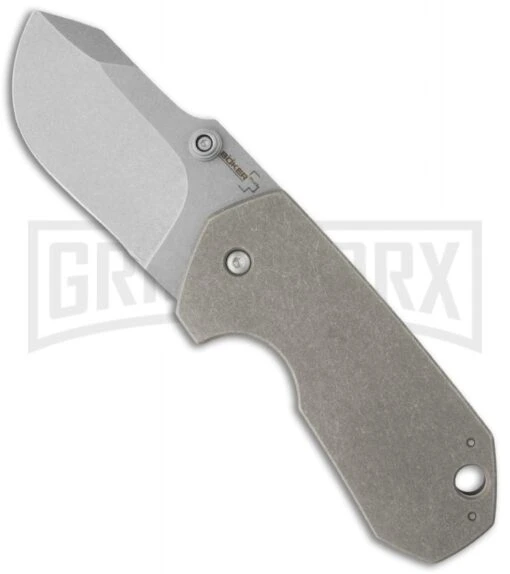 Boker Plus Anso Albatros Folding Knife - Stonewash Plain -AKC Knife Shop boker albatros anso 01bo621 large