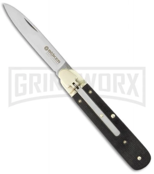 Boker Leverlock 714 Black G-10 Manual Folding Knife -AKC Knife Shop boker auto convert 110714 large