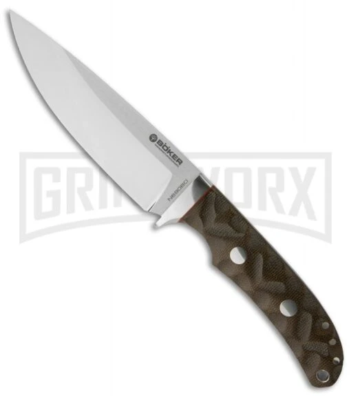 Boker Savannah Canvas Micarta Fixed Blade Knife - Mirror Plain -AKC Knife Shop boker fixed savannah 120620 large