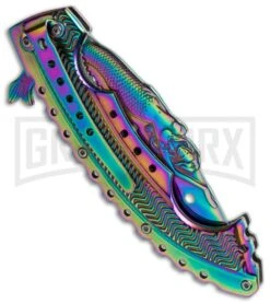 Boker Magnum Rainbow Mermaid Folding Knife - Spectrum Plain -AKC Knife Shop boker magnum 01lg318 cm side large