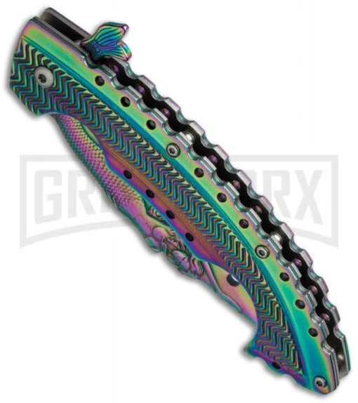 Boker Magnum Rainbow Mermaid Folding Knife - Spectrum Plain -AKC Knife Shop boker magnum 01lg318 cm spine large