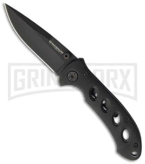 Boker Magnum Shadow Folding Knife - Black Plain -AKC Knife Shop boker magnum 01mb428 large