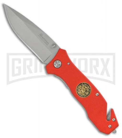 Boker Magnum To Serve & Protect Fire Dept Lock Knife (4.75" Satin) -AKC Knife Shop boker magnum to serve and protect fire dept BOM366 BHQ 40380 er large