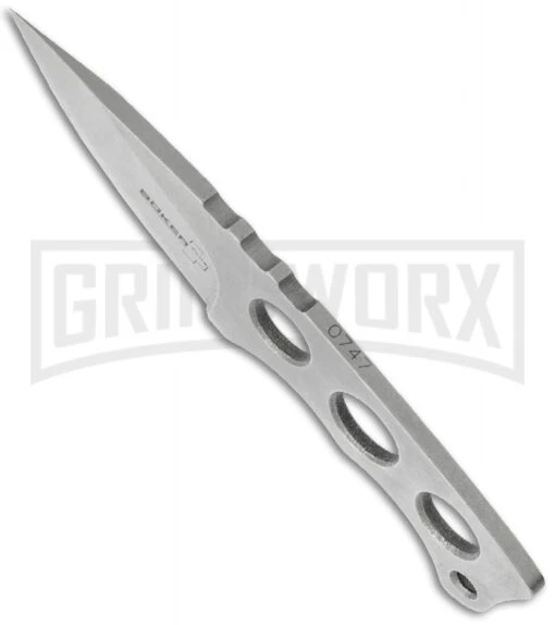 Boker Plus Mega Mini Neck Knife - Stonewash Plain -AKC Knife Shop boker plus 02bo258 side large