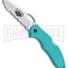 Boker Plus Cinch Girls Action R Teal Nylon Folding Knife - Satin Serr -AKC Knife Shop boker plus cinch girls action r lb teal nylon satin BP 30185 jr large