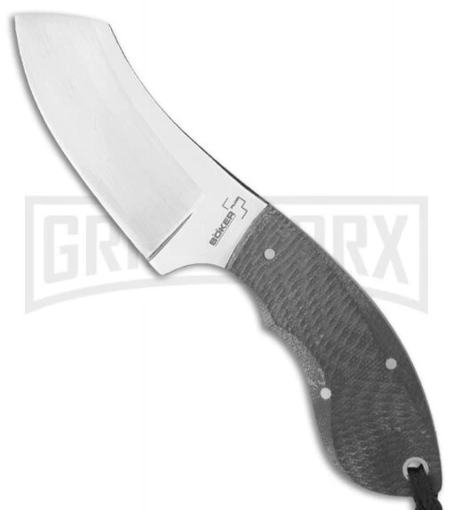 Boker VoxKnives Rhino Fixed Blade Knife - Satin Plain -AKC Knife Shop boker voxknives rhino 02bo271 large