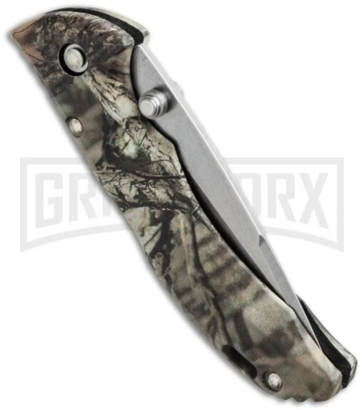 Buck Knives Buck Bantam BBW Mossy Break-Up Infinity Camo Folding Knife - Satin Plain -AKC Knife Shop buck bantam bbw 0284cms22 b side cm large