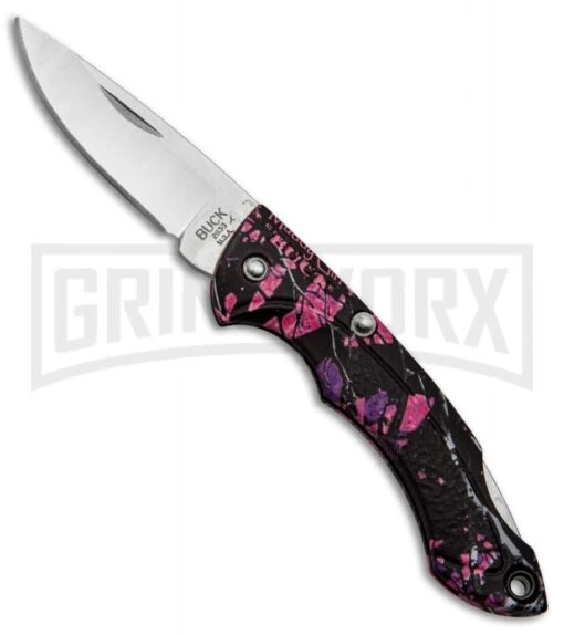 Buck Knives Buck Nano Bantam Pink Muddy Girl Camo Folding Knife - Satin Plain -AKC Knife Shop buck nano bantam pink muddy girl 0283cms31 b BHQ 35347 er large