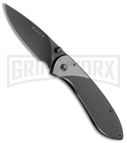 Buck Knives Buck Nobleman Gray Stainless Steel Folding Knife - Gray Plain -AKC Knife Shop buck nobleman 327tts b large