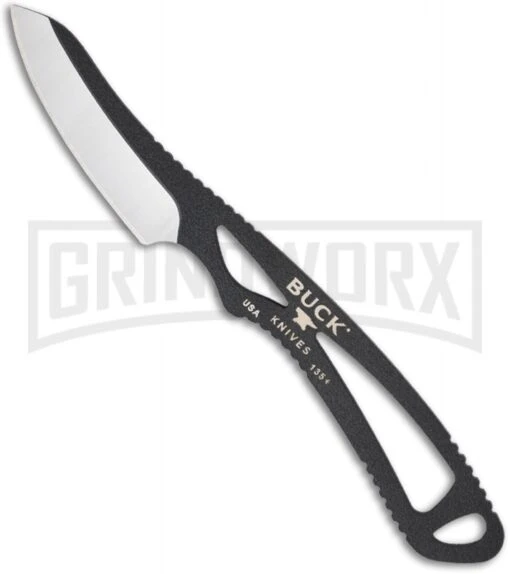 Buck Knives Buck PakLite Caper Fixed Blade Knife - Black Plain -AKC Knife Shop buck paklite caper 0135bks b cat 3353 large