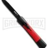 AKC Concord Black/Red OTF Automatic Knife - Flat Grind Black Plain -AKC Knife Shop conc black red single black large