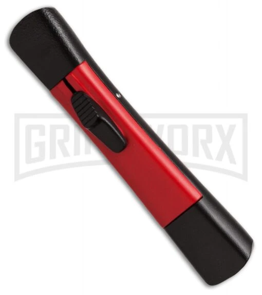 AKC Concord Black/Red OTF Automatic Knife - Flat Grind Black Plain -AKC Knife Shop conc black red single black side large