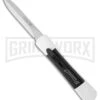 AKC Concord White/Black OTF Automatic Knife - Dagger Satin Plain -AKC Knife Shop concord white w black insert satin otf large