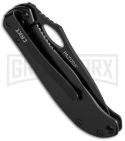 CRKT Pazoda Black Folding Knife - Black Plain -AKC Knife Shop crkt 6480k side cm large