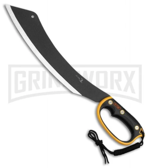 Elk Ridge Curve Black Rubber Machete 15.25" - Black Plain -AKC Knife Shop elk ridge curve machete black BP 24860 jr large