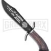 Frost Cutlery Hen & Rooster Alabama Bowie Stag Fixed Blade Knife - Black Plain -AKC Knife Shop frost cutlery hen and rooster alabama bowie stag black BP 28148 jr large