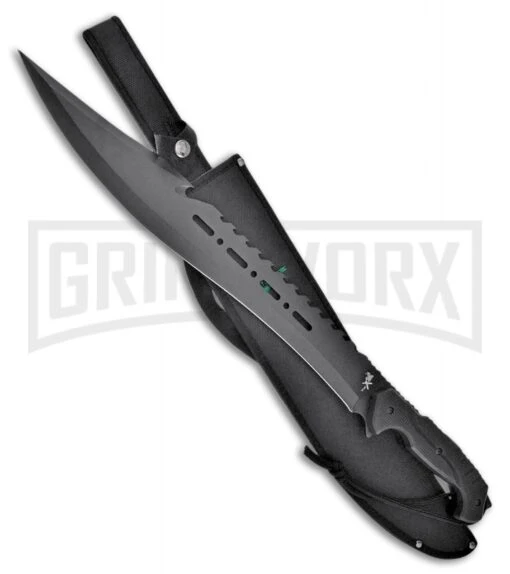 Frost Cutlery Tac Xtreme Slit Black Rubber Clip Point Machete - Black -AKC Knife Shop frost cutlery tac xtreme slit cp machete black rubber black BP 26878 jr large