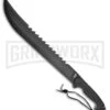 Frost Cutlery Tac Xtreme Slit Black Rubber Trailing Point Machete - Black -AKC Knife Shop frost cutlery tac xtreme slit trailing point machete black rubber black BP 26880 jr large