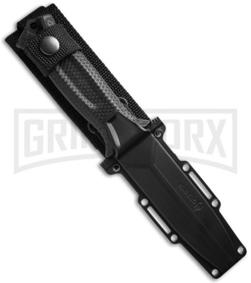 Gerber StrongArm Black Polymer Fixed Blade Knife - Black Plain -AKC Knife Shop gerber 30 001038n sheath cm large 1