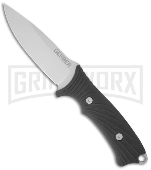 Gerber Big Rock Fixed Blade Camp Knife - Bead Blast Plain -AKC Knife Shop gerber big rock camp 22 01589 large