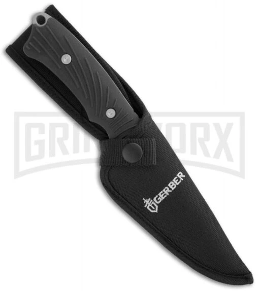 Gerber Big Rock Fixed Blade Camp Knife - Bead Blast Plain -AKC Knife Shop gerber big rock camp 22 01589 sheath large