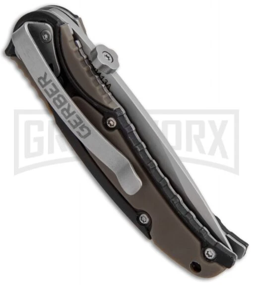 Gerber PR 2.5 Clip Folding Knife - Bead Blast Plain -AKC Knife Shop gerber essentials pr 2 5 clip 22 41579 side large