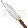 Tallen Primitive Bowie Brown Wood Fixed Blade Knife - Two-Tone Plain -AKC Knife Shop grindworx primitive bowie brown wood tt BP 28369 jr large