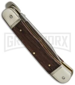 Hubertus 7" Medium Lever Lock Rosewood Automatic Knife - Satin Plain -AKC Knife Shop hubertus medium lever rosewood side cm large