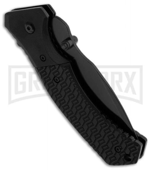 Humvee Tactical Recon Folding Knife - Black Serr -AKC Knife Shop humvee folder hmv ktr 10 side large