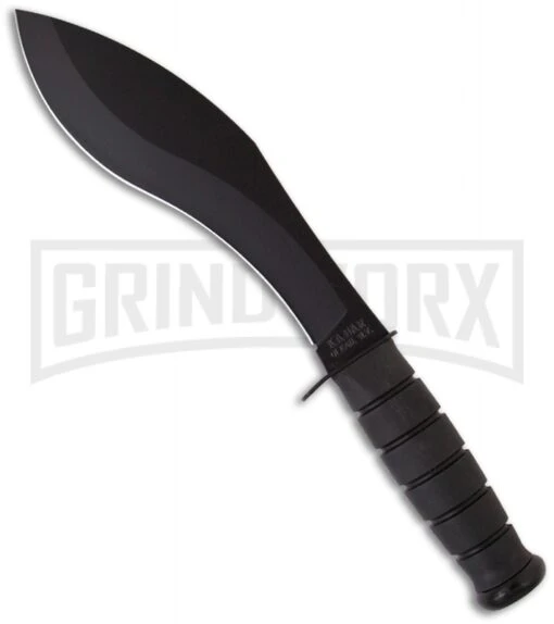 Ka-Bar Combat Black Kukri Knife Fixed Blade - Black Plain -AKC Knife Shop ka bar combat kukri 1280 large