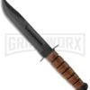 Ka-Bar Bowie Full-Size USMC Knife Leather Sheath - Black Serr -AKC Knife Shop ka bar full size usmc fighting 02 1218 large