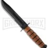 Ka-Bar Bowie Short USMC Fighting / Utility Knife - Black Plain -AKC Knife Shop ka bar short usmc fighting 02 1252 large