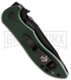 Kershaw Emerson CQC-5K Green G-10 Liner Lock Knife - Black Plain -AKC Knife Shop kershaw emerson cqc 5k 6070lblk side jm large