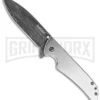 Kershaw Skyline Flytanium Polished Titanium Folding Knife - Damascus Plain -AKC Knife Shop kershaw skyline dam 1760dam flytanium scales mirror cm large