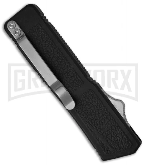 Lightning Black D/A OTF Automatic Knife - Satin Plain -AKC Knife Shop lightning black satin gx 0396 jr side large