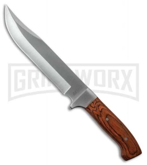 M-Tech USA Box Root Brown Pakkawood Fixed Blade Knife - Satin Plain -AKC Knife Shop m tech usa box root brown pakkawood satin BP 29799 jr large