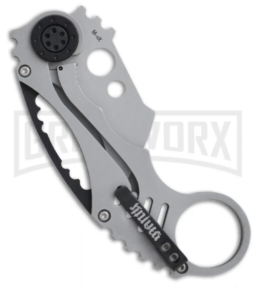 Mantis MK-3VXB Encore Folding Karambit Knife - Bead Blast Plain -AKC Knife Shop mantis knives 16184 back large