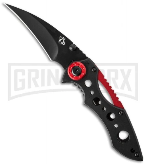 Mantis MR-1 Isosceles Frame Lock Knife - Black Plain -AKC Knife Shop mantis knives mr 1 large