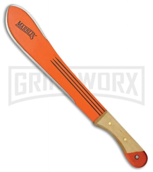 Marbles Bolo Camp Natural Wood Machete - Orange Plain -AKC Knife Shop marbles bolo camp natuarl wood machete orange plain BP 29205 jr large