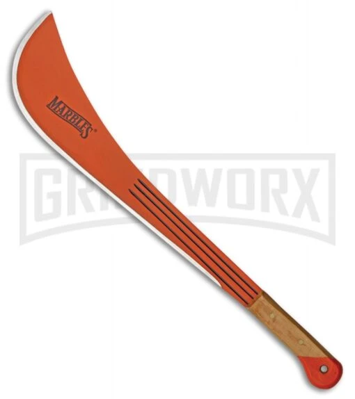 Marbles Swamp Master Machete (24.25") Wood - Orange Plain -AKC Knife Shop marbles swamp master machete wood orange BP 26727 jr large