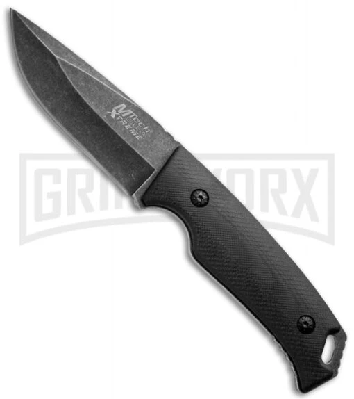 M-Tech Extreme Tactical G-10 Fixed Blade Knife - Darkwash Plain -AKC Knife Shop mtech fixed extreme black stonewash mx 8108 large