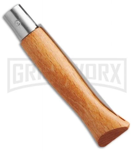 Opinel Knives No. 5 Beech Wood Folding Knife - Carbon Steel Plain -AKC Knife Shop opinel 5 carbon side large