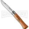 Opinel Knives No. 6 Wood Carbon Steel Folding Knife - Satin Plain -AKC Knife Shop opinel carbon steel beech satin no 6 large