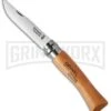 Opinel Knives No. 7 Beech Wood Folding Knife - Carbon Steel Plain -AKC Knife Shop opinel carbon steel beech satin no 7 large